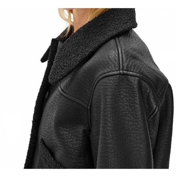 NEW RAILS dria jacket in black shearling - Picture 5 of 5